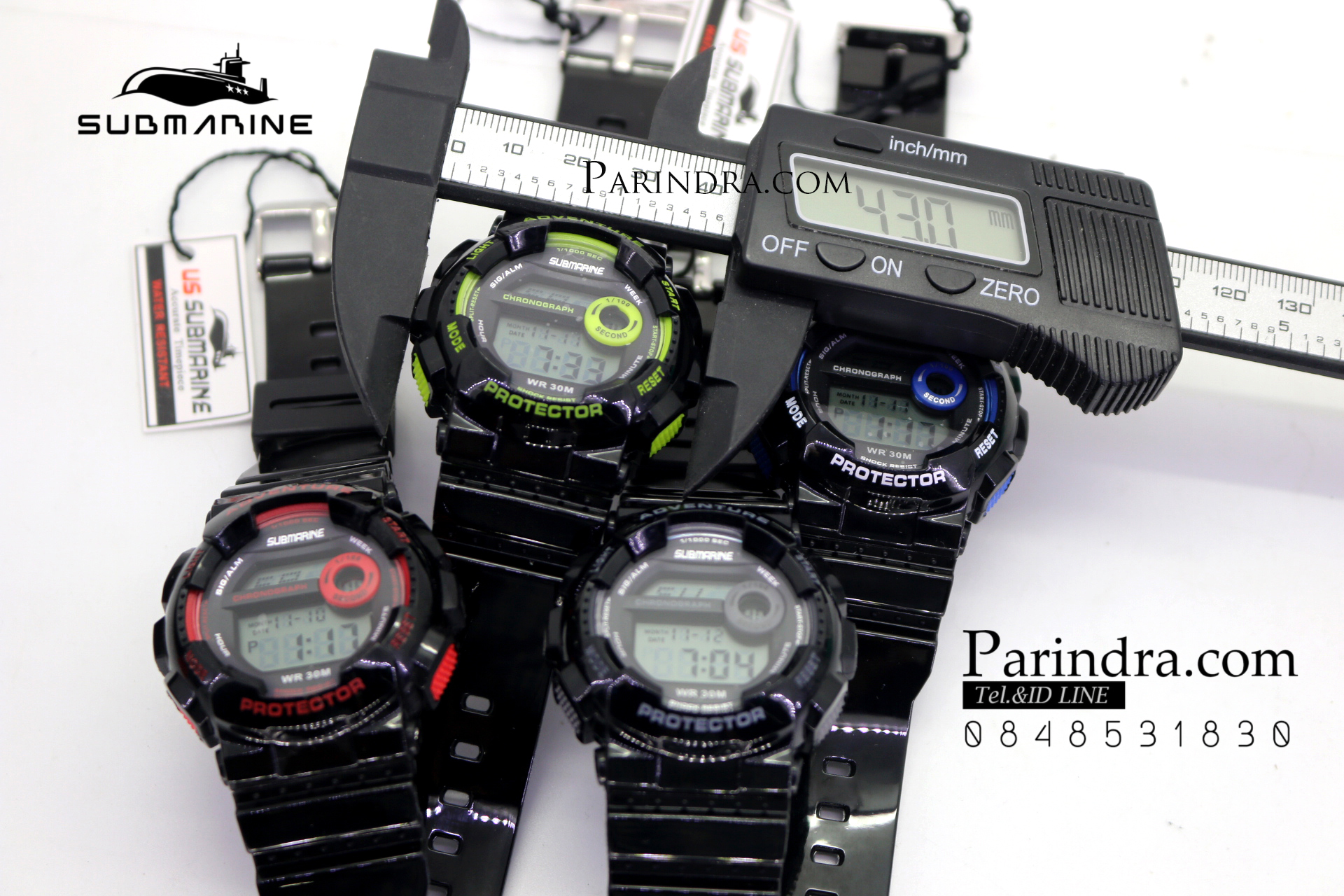นาฬิกา US submarine รุ่น TP1351L ระบบดิจิตอล ขนาดเล็กเท่า Baby-G สีดำ-แดง