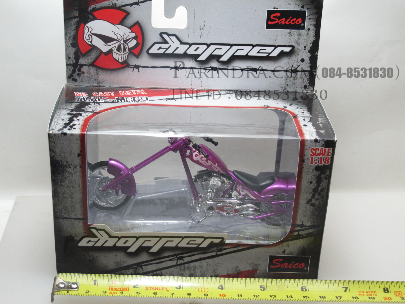 โมเดลรถมอเตอร์ไซค์ ช๊อปเปอร์ สีม่วง