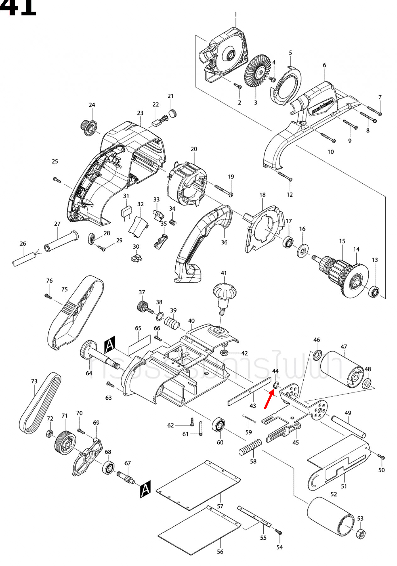 แหวนล็อค Maktec, Makita MT560, MT583, MT811, MT813, MT817, MT910 , MT940, MT941, MT958, 4100NB, M8103 (ใช้ได้กับหลายรุ่น) (ห่อ=10ตัว #12)