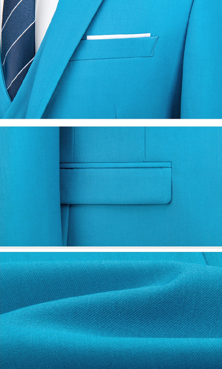 Pre-order เสื้อสูทชาย สีฟ้า ทรงสลิม สไตล์เกาหลี