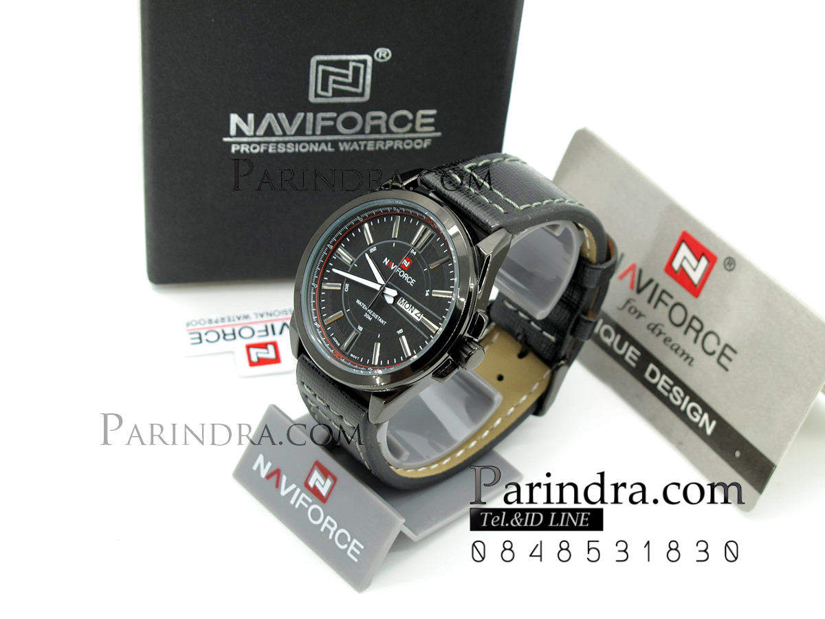 นาฬิกา Naviforce สายหนังสีดำ แท้ 100%