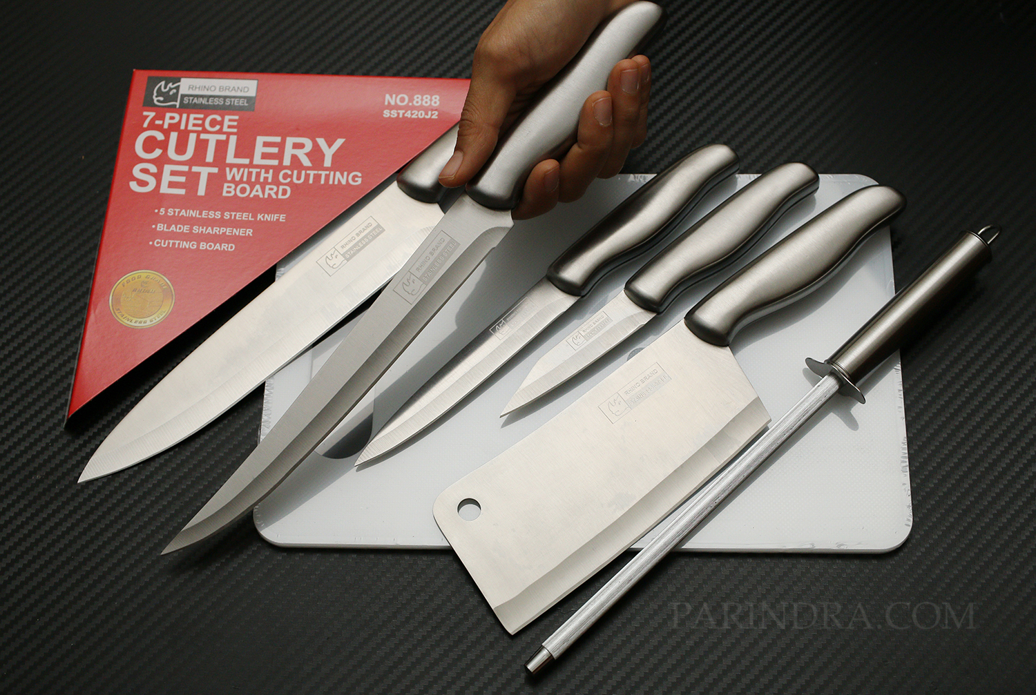 ชุดมีดทำครัวแสตนเลส RHINO BRAND No.888 7-PIECE CUTLERY SET (ของแท้)