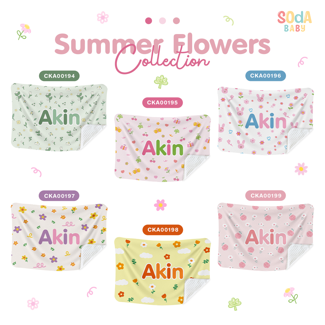 ผ้าห่มเด็ก ใส่ชื่อได้ ลาย Pink Rose รหัส CKA00199 🌼🌸 #SummerFlowers #ผ้าห่ม #SOdAbaby