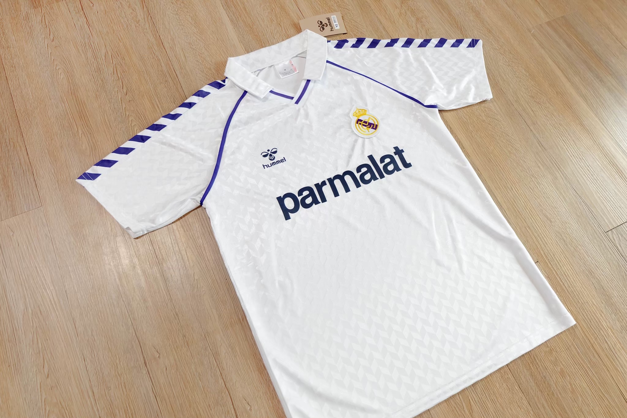 Real Madrid 1998/99 Vintage Jersey เสื้อฟุตบอลมาดริดย้อนยุค Parmalat