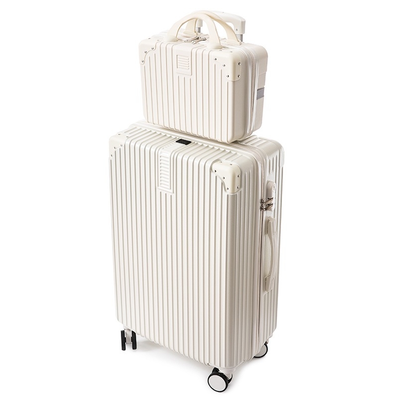 กระเป๋าเดินทาง20นิ้ว ลายเส้นตรง มีกันขอบ พร้อมกระเป๋าเล็ก