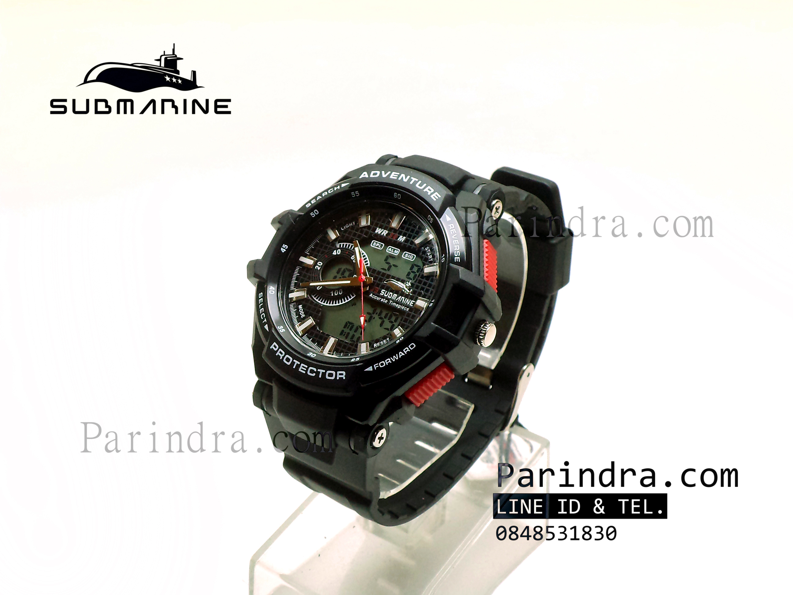 US submarine Protector รุ่น TP3135M สีดำตัดแดง พื้นเทา