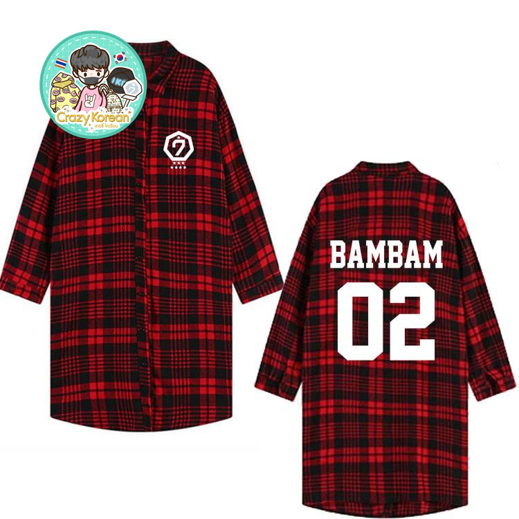 เสื้อคลุมตัวยาวลายสก็อต GOT7
