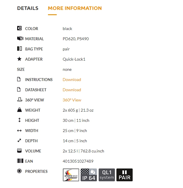 กระเป๋าทัวร์ริ่ง Ortlieb Sport-Roller City - QL1 Bike Pannier (pair) - 25L - black, WHITE, RED (ใช้ได้ทั้งหน้าและหลัง)