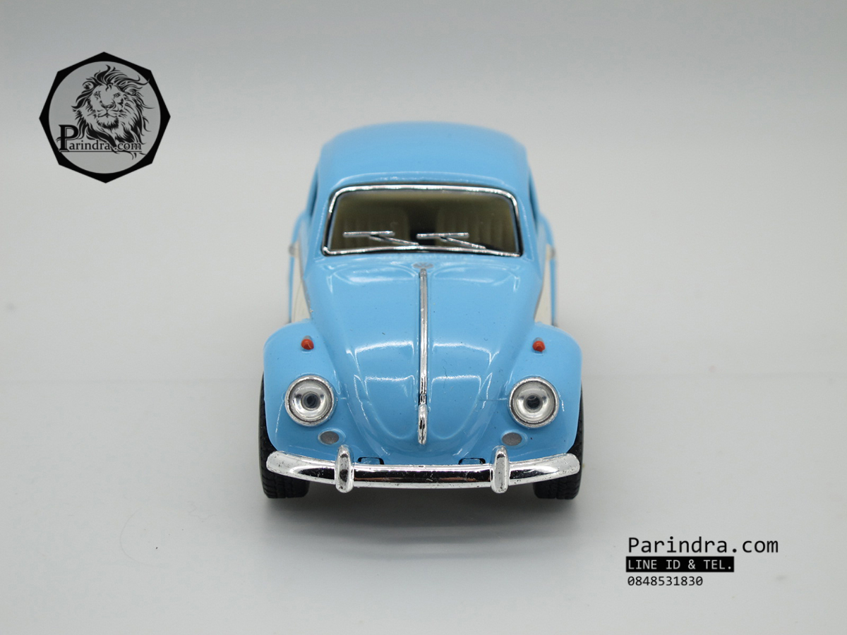 โมเดลรถเหล็กรถเต่า Volkswagen 1967 อัตราส่วน 1:32 สีฟ้าอ่อน ประตูขาว