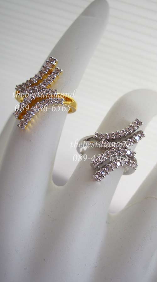 BR612+++แหวนเพชร 4 lines style +++ แหวนเพชร cz ดีไซน์ 4 แถวโค้งนิดๆ modern หรูหรา ไฮโซ สุดๆ เพชรแวววาวมากๆๆ เริ่ดออกเปรี้ยวเฉี่ยวนิดๆ