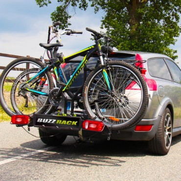 แร็คบรรทุกจักรยาน BUZZRACK SCORPION Car Bike Rackแร็กจักรยาน ติด Tow Ball บรรทุก 2 คัน มีฐานรองล้อ พับเก็บได้