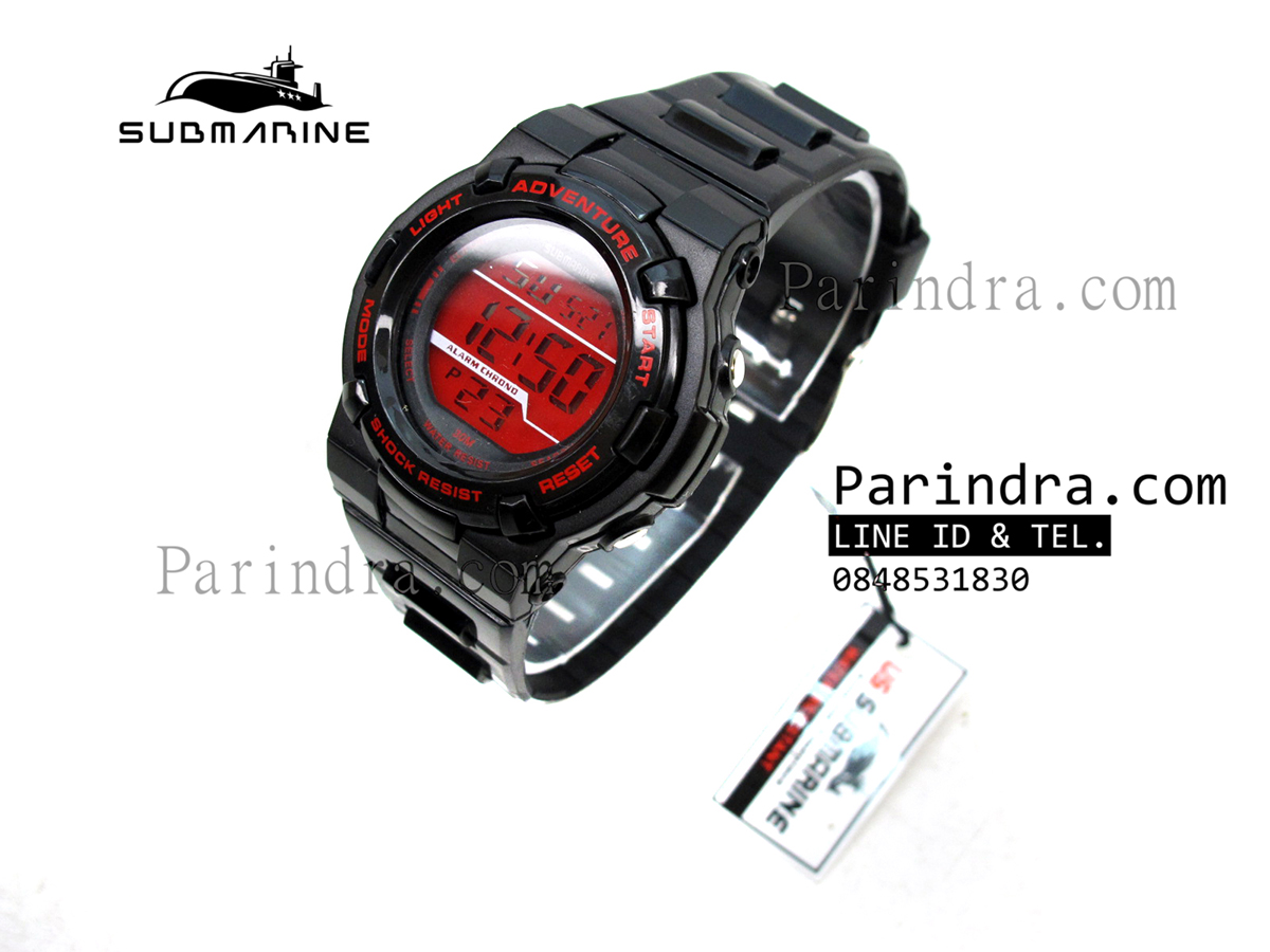 นาฬิกา US submarine รุ่น TP1322L ระบบดิจิตอล ขนาดเล็กเท่า Baby-G สีดำ-แดง