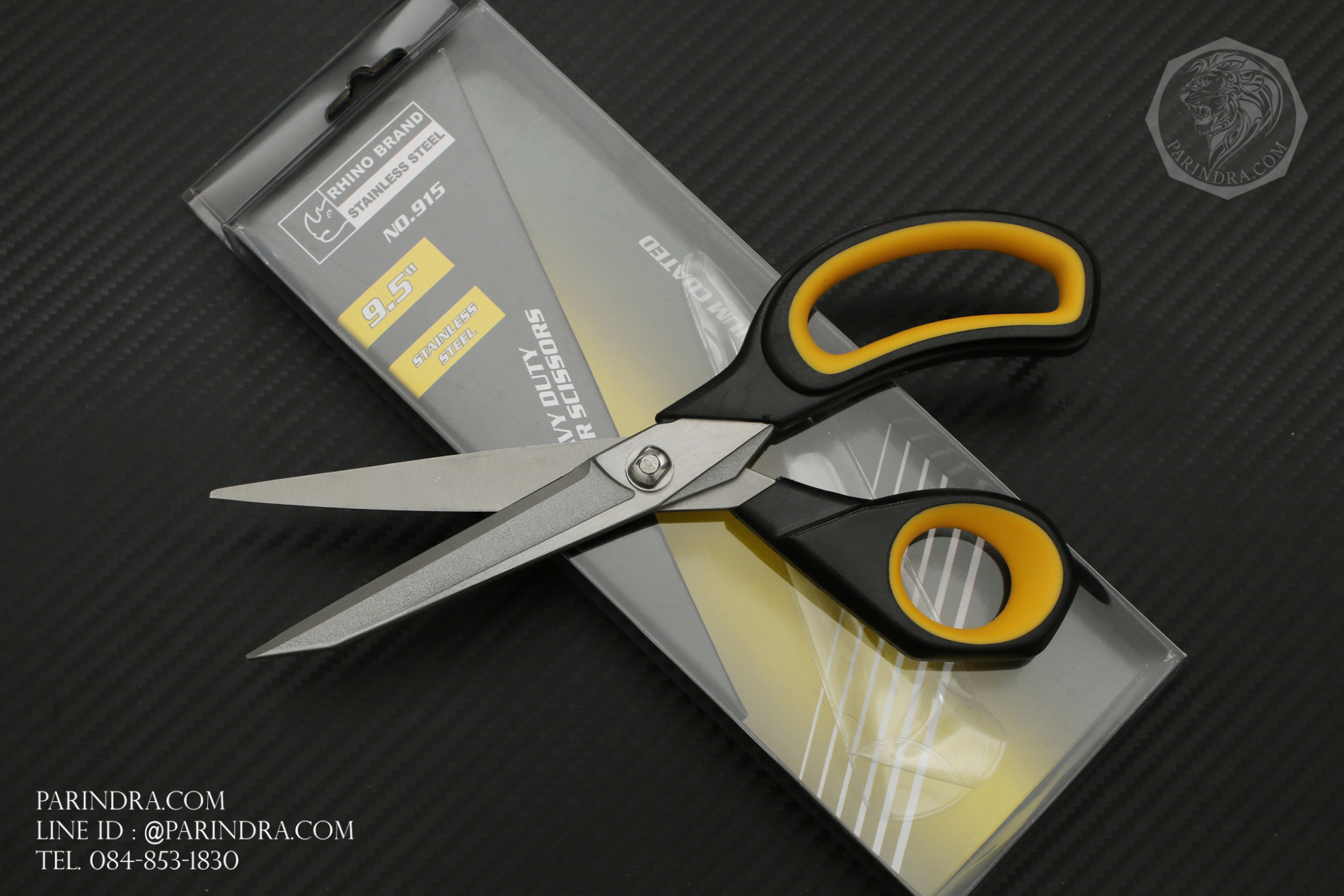 กรรไกรตัดผ้า Rhino Brand No.915 ขนาด 9.5 นิ้ว HEAVY DUTY TAILOR SCISSORS STAINLESS STEEL TITANIUM COATED