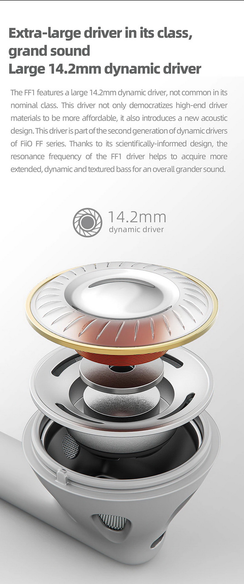 FiiO FF1 หูฟังเอียบัดไดรเวอร์ชุบเบริลเลียม ถอดสายได้ รองรับ Hi-Res ประกันศูนย์ไทย