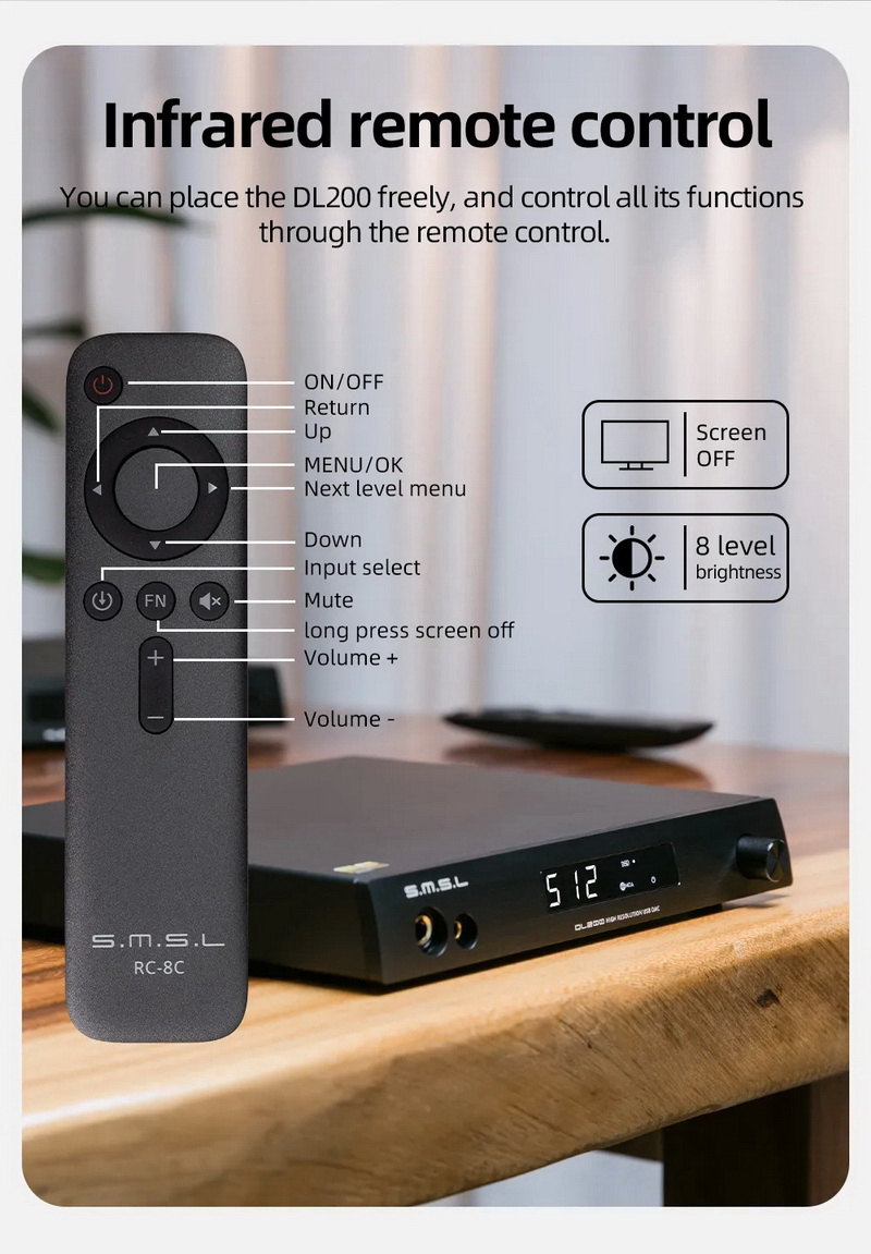 SMSL DL200 DAC/AMP ตั้งโต๊ะ รองรับ MQA, Dual Hi-Res ประกันศูนย์ไทย