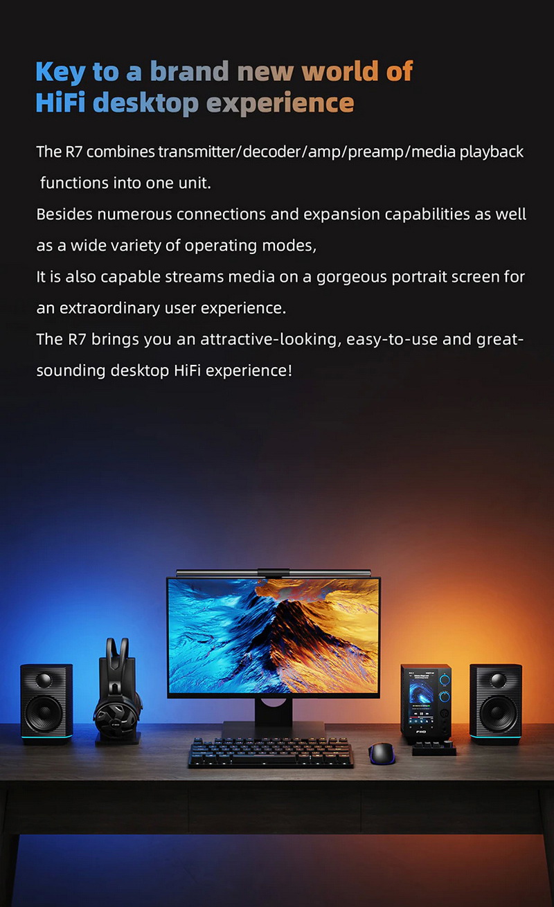 FiiO R7 เครื่องเล่นเพลงสตรีมมิ่งตั้งโต๊ะ DAP+DAC+AMP ครบจบในตัว รองรับ MQA, Roon Ready