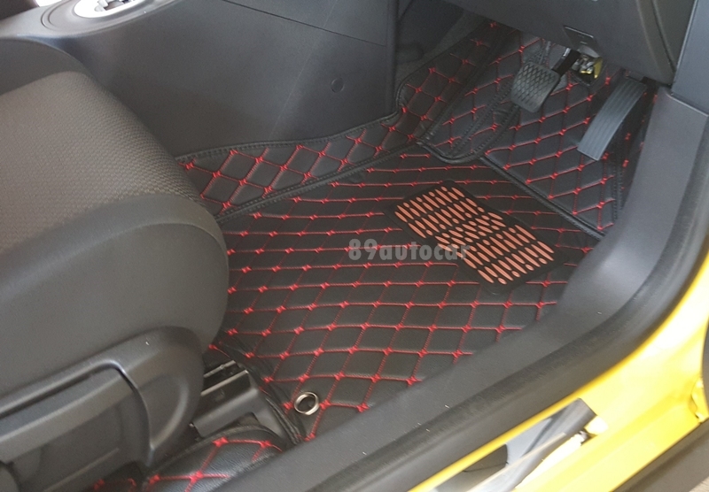 MG3 ปูพรม6D สีดำด้ายแดง เต็มคัน