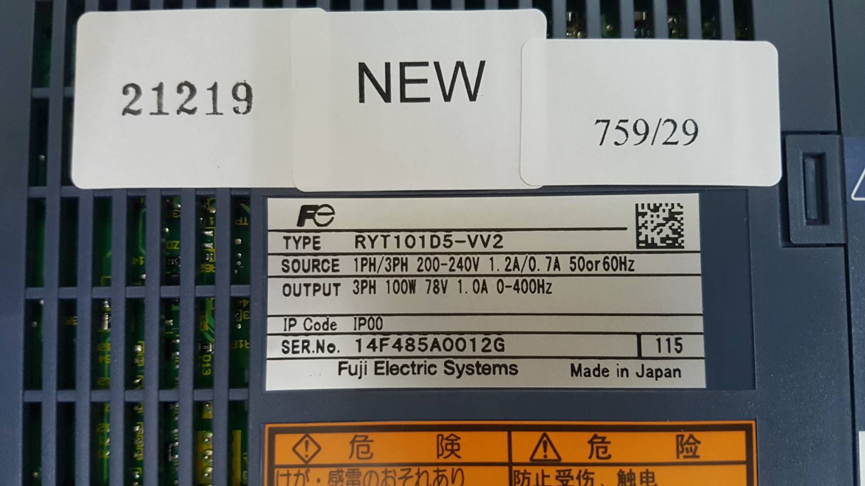 RYT101D5-VV2 SERVO DRIVE " FUJI "