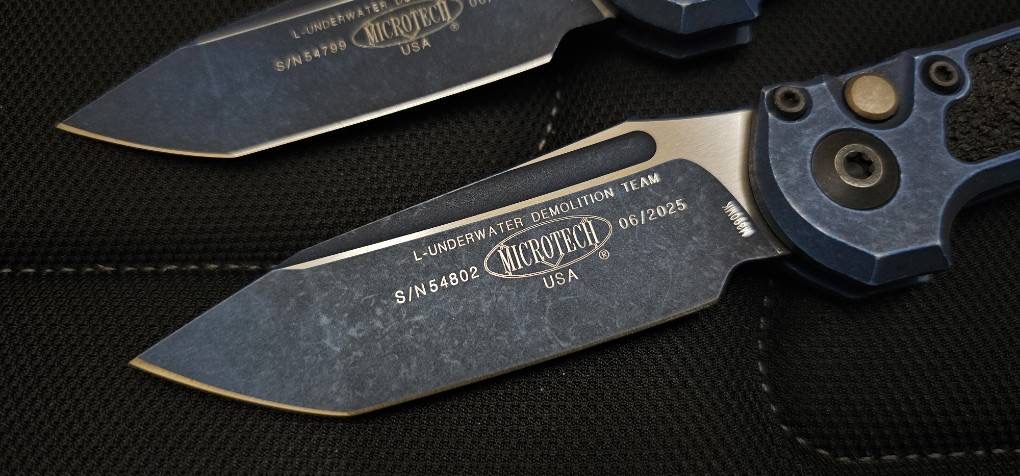 Microtech LUDT Gen III T/E Black Standard Weathered Blue