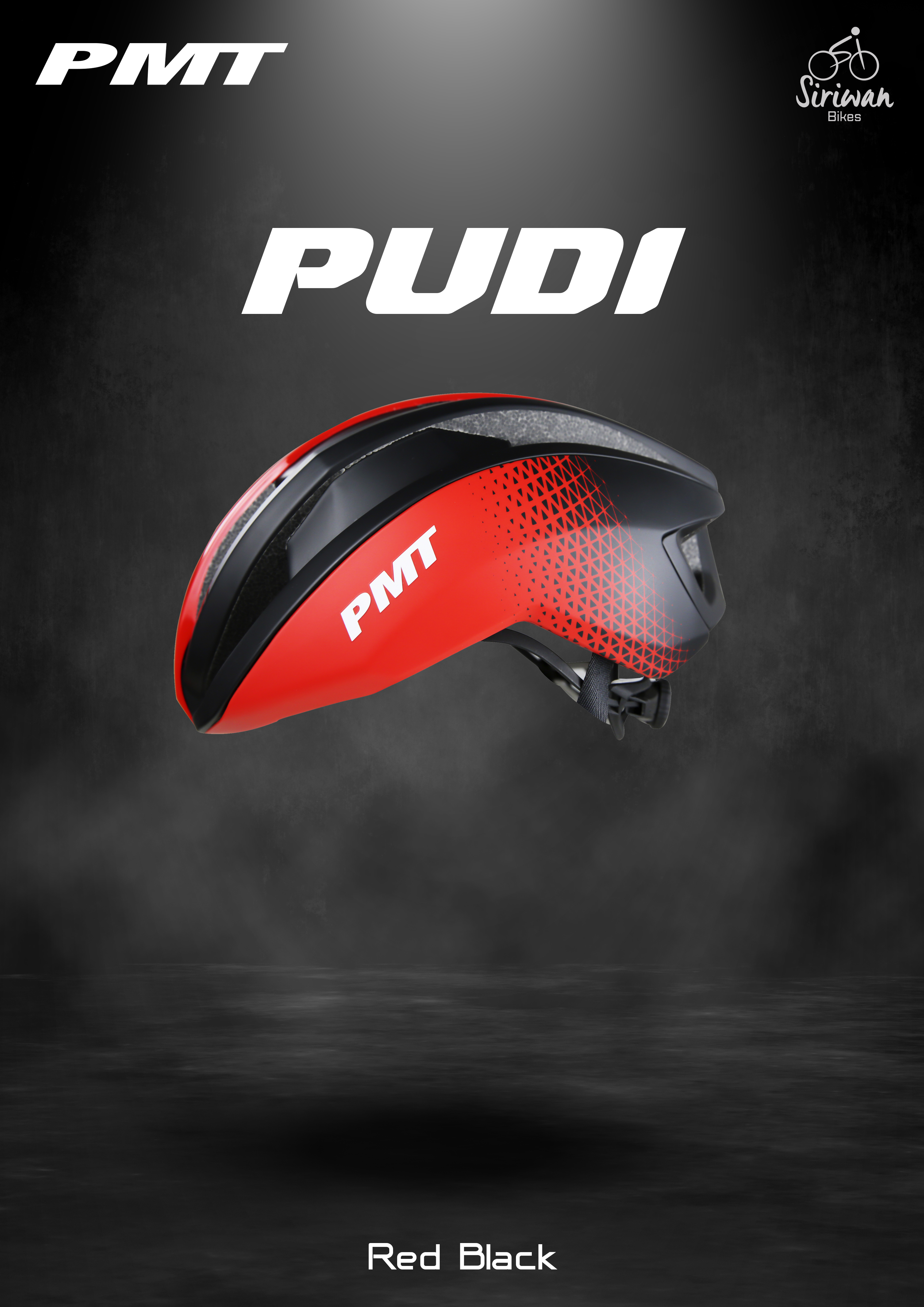 หมวกปั่นจักรยาน PMT รุ่น PUDI หมวกกันน็อคน้ำหนักเบา ระบายอากาศได้ดี M : 54-58cm L : 58-61cm