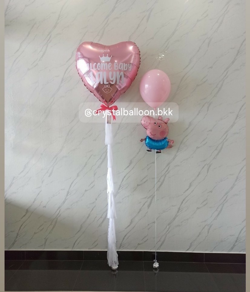 ลูกโป่งเซอร์ไพรส์ ลูกโป่งฟอยล์ 40" 1 ลูก , ลูกโป่งฟอยล์การตูน 1 ลูก , พร้อมตกแต่ง สามารถเปลี่ยนสีลูกโป่ง/เปลี่ยนสี-ป้ายธงได้