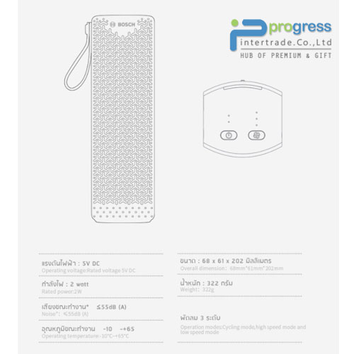 เครื่องฟอกอากาศในรถยนต์แบบพกพา Bosch