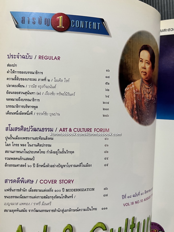 ศิลปวัฒนธรรม ปีที่18 ฉบับที่10 ประจำเดือน สิงหาคม 2540 แฟชั่นราชสำนัก เมื่อสยามแต่งฝรั่ง
