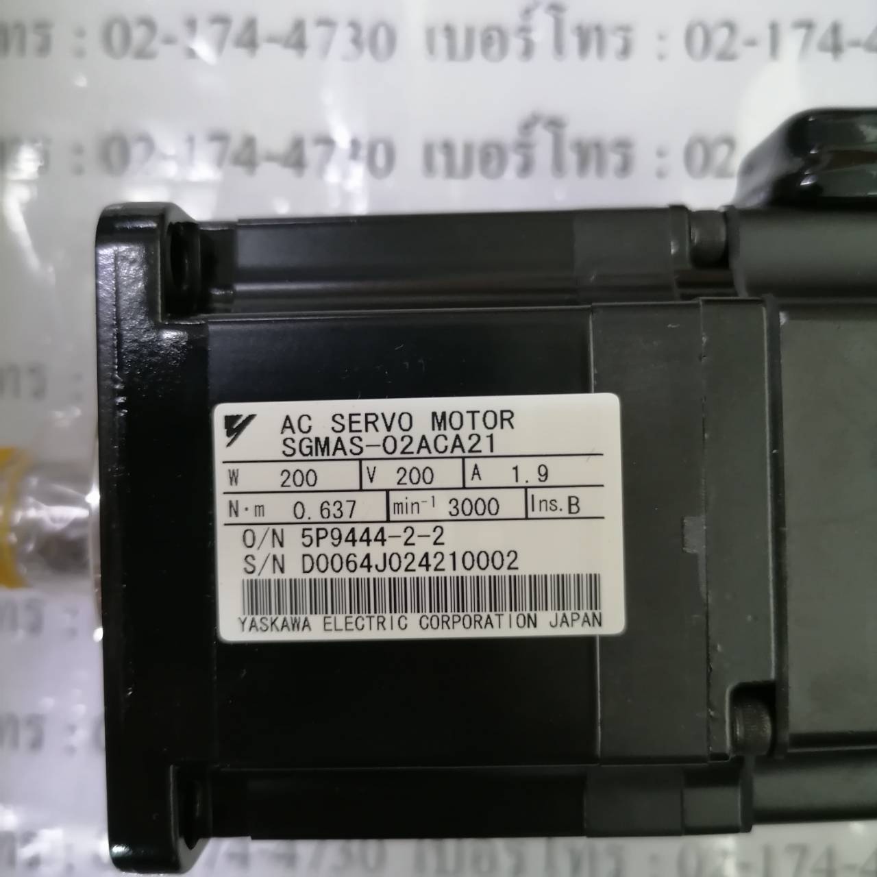 SERVO MOTOR “ YASKAWA ” รุ่น SGMAS-02ACA21