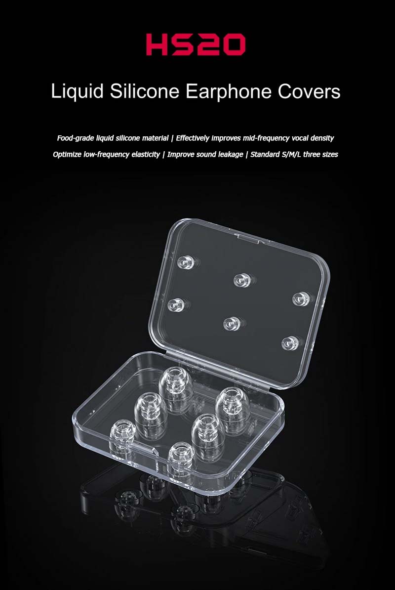FiiO HS20 สุดยอดจุกหูฟังซิลิโคนเหลว ฟู้ดเกรด ใส่สบาย เพิ่มความละเอียดเสียง 3 คู่ S/M/L