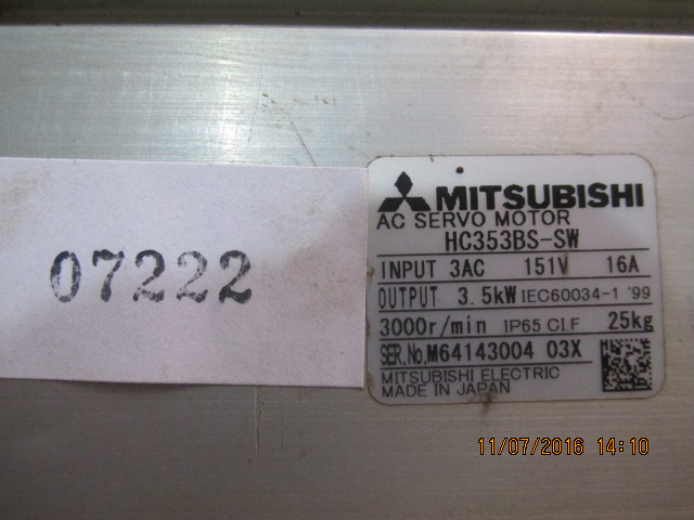 SERVO MOTOR “ MITSUBISHI ” รุ่น HC353BS-SW