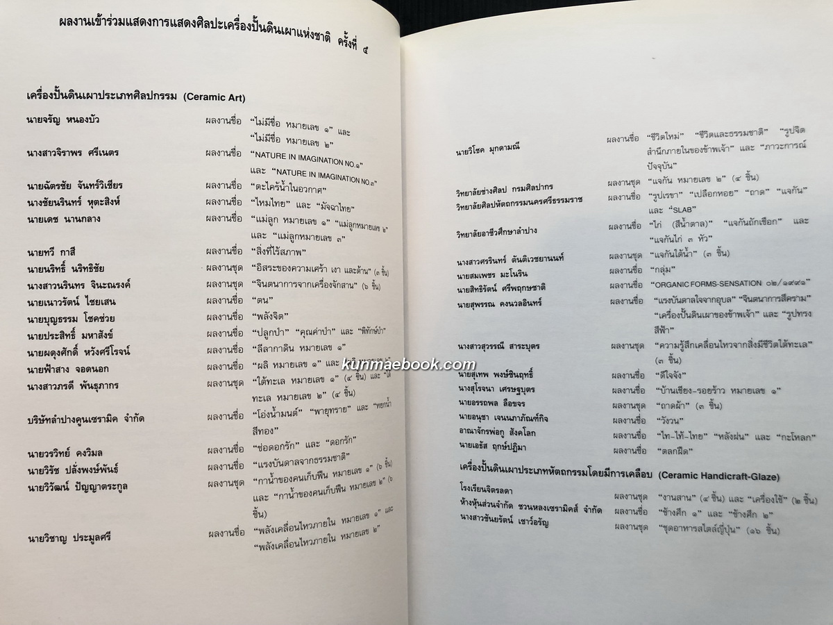 ที่ระลึกการแสดงศิลปะเครื่องปั้นดินเผาแห่งชาติ ครั้งที่ ๕