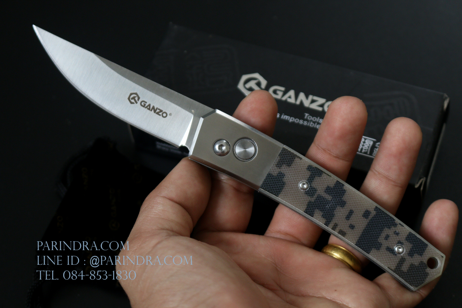 ขายมีดพับสปริง Ganzo กานโซ่ รุ่น Ganzo G7361CA ด้าม G10 ด้ามสีทหาร ของแท้ 100%