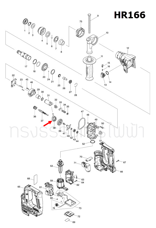 SWASH BEARING 6 สว่านโรตารี่ Makita มากีต้า HR166, HR166D [#38] Pn.219026-3 (แท้) ##