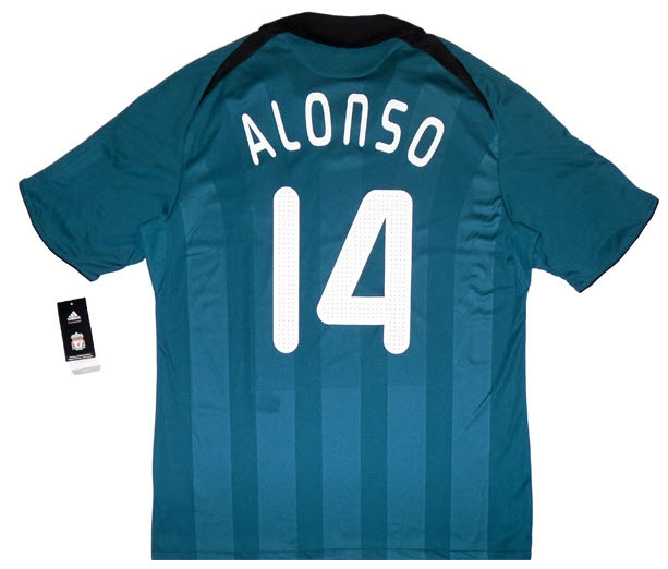 เสื้อลิเวอร์พูล 2008-09 Liverpool CL Third Shirt Alonso 14 ของแท้ ใหม่ป้ายห้อย Size XL