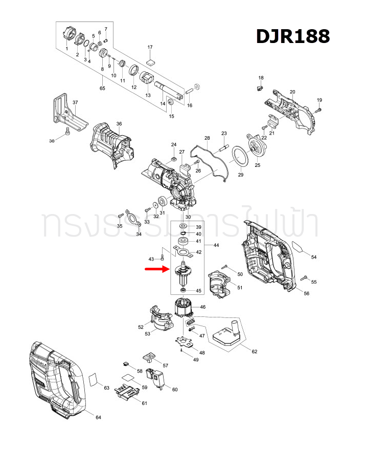 ทุ่น จิ๊กซอว์ Makita มากีต้า DJR188 (แท้) ##