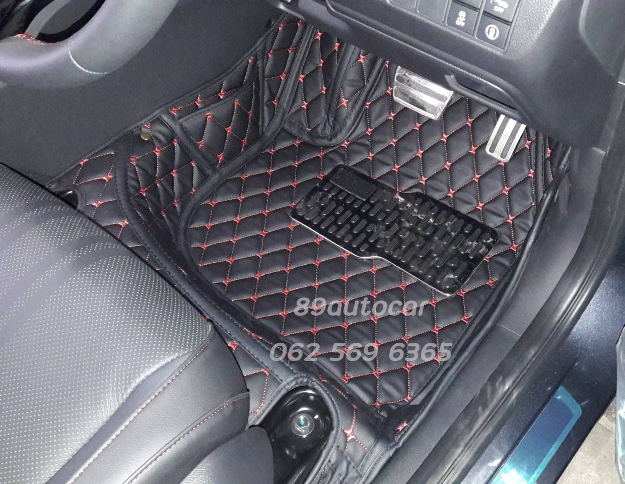 พรมในรถยนต์ All New Honda HR-V 2022 ปูพรม6D สีดำด้ายแดง เต็มคัน