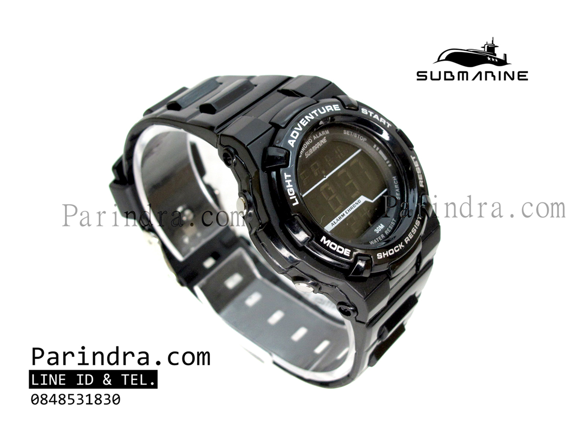 นาฬิกา US submarine รุ่น TP1322L ระบบดิจิตอล ขนาดเล็กเท่า Baby-G สีดำล้วน