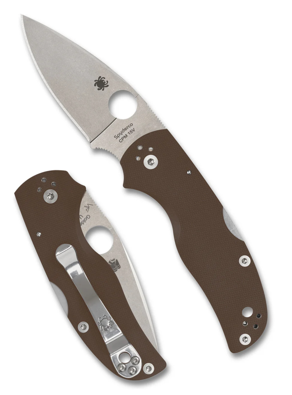 Spyderco Native 5 Lockback Knife Brown G-10 (3" Satin CPM 15V)
