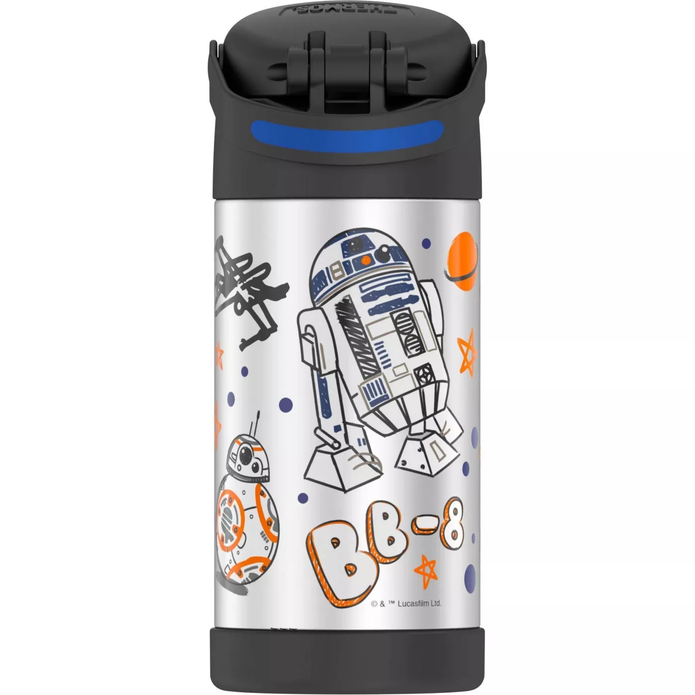 กระติกน้ำเก็บความเย็น Thermos Star Wars BB-8 12oz FUNtainer Water Bottle with Bail Handle - Black
