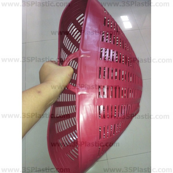 เข่งพลาสติกหูเหลี่ยม เบอร์5 Ø 44.0 x 35.5 สีทึบ