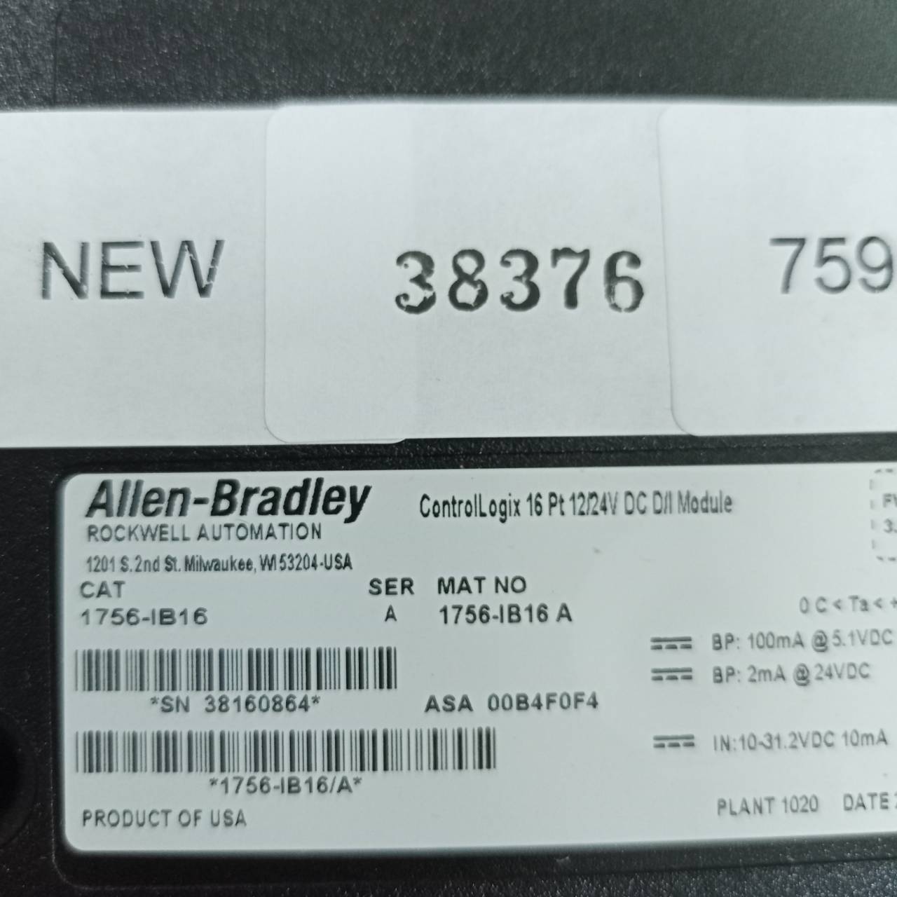 1756-IB16 PLC " ALLEN-BRADLEY "