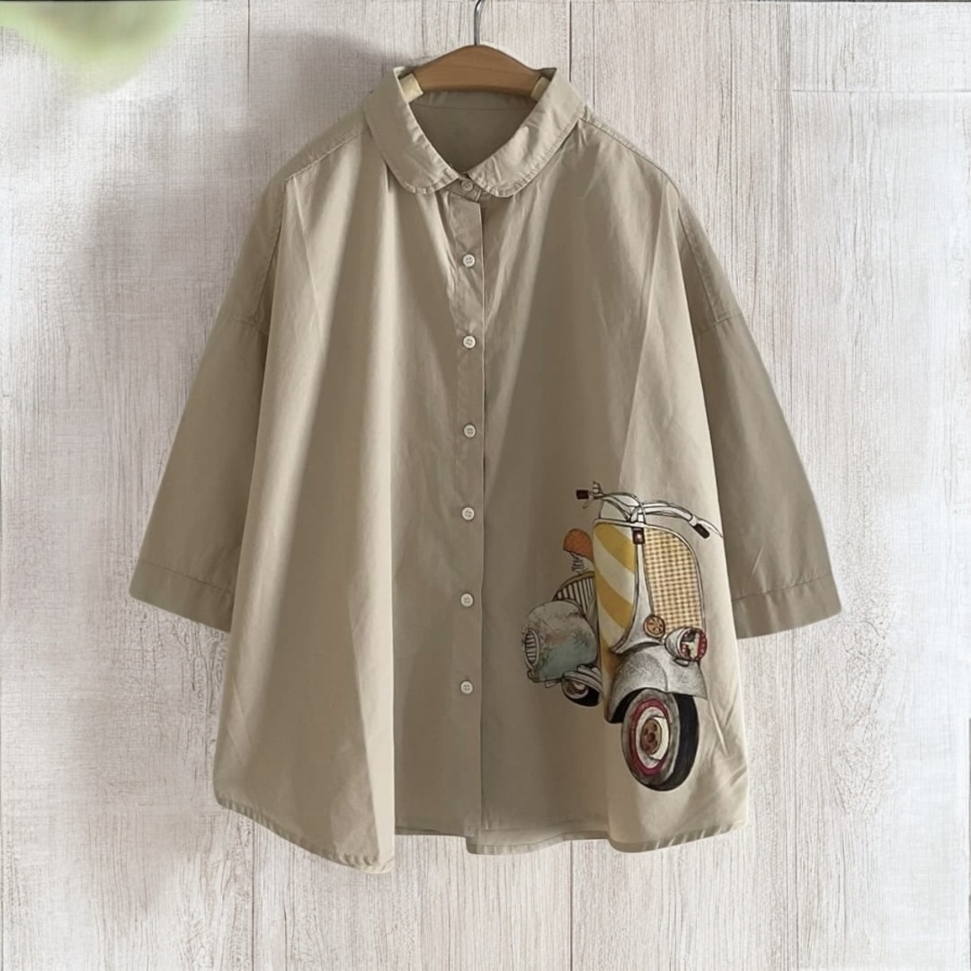 เสื้อผ้าฝ้ายสกรีนลายเวสป้า