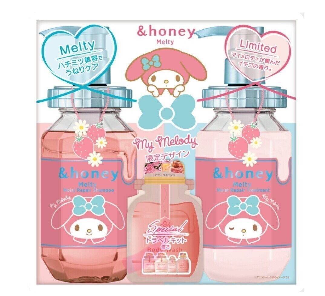&honey เซ็ตดูแลผม ลาย My Melody Melty Moist Repair Shampoo Treatment Hair Oil Set