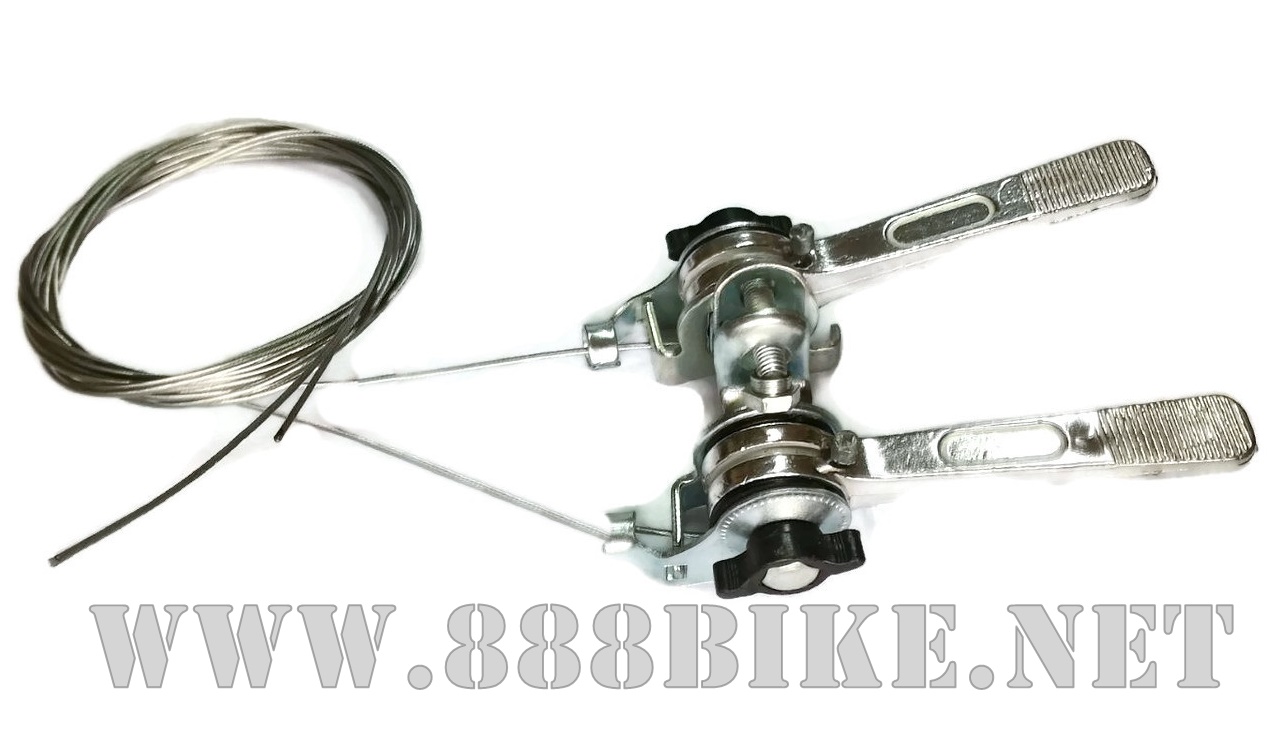 มือเกียร์อลูมิเนียม พร้อมสายเกียร์ Retro shifter clamped ใส่คอจุ่มวินเทจ