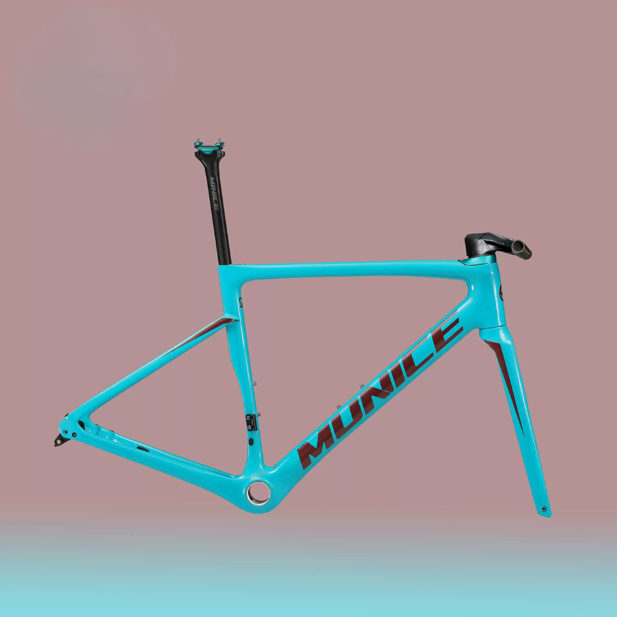 Munice R2PB Flat Bar Carbon Road Frame – Ultra-Light 980g, Toray T800 + M46, Disc Brake Compatible, 700C, 9 Colors | 5-Year Warranty