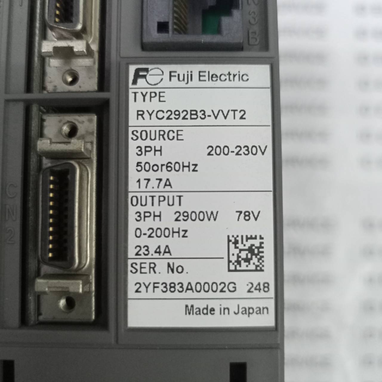 RYC292B3-VVT2 SERVO DRIVE " FUJI "