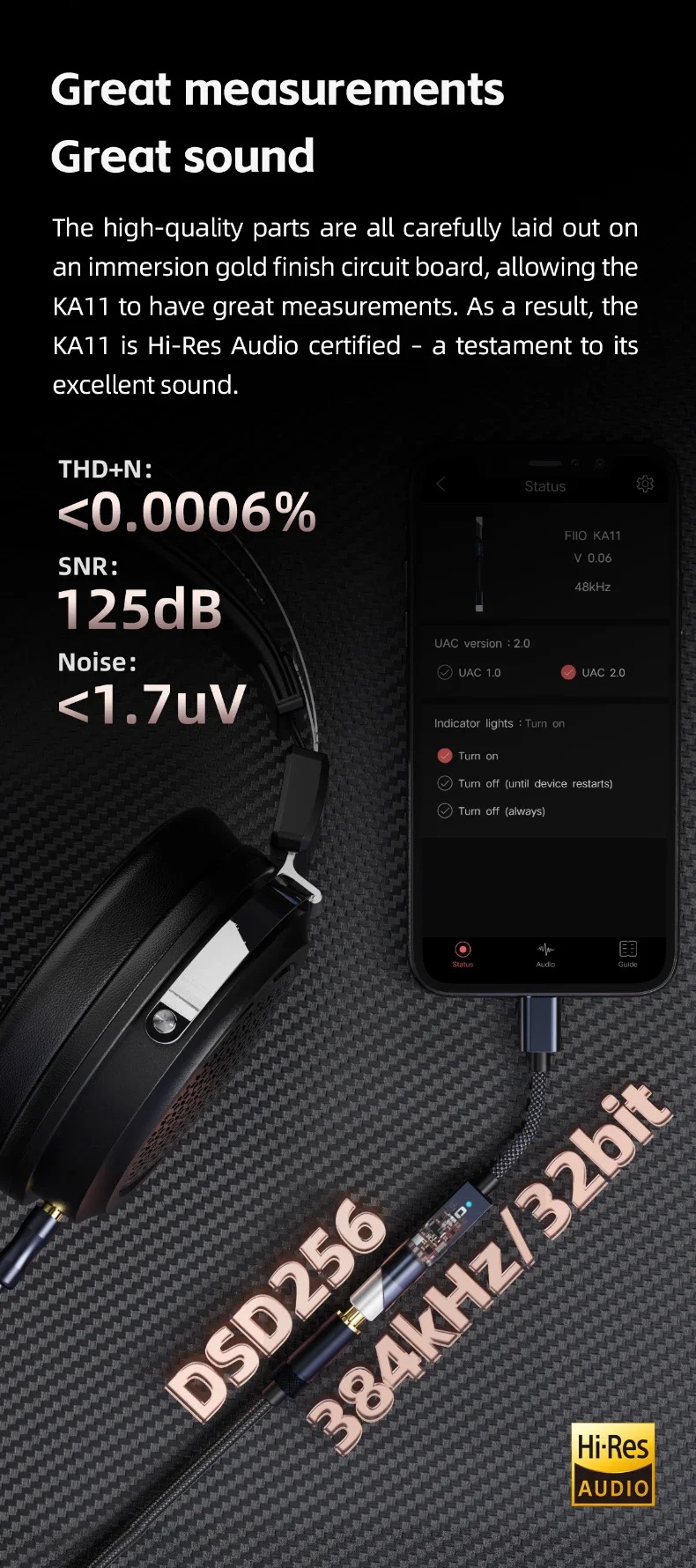 FiiO JadeAudio KA11 DAC/AMP หางหนูพกพาชิป DAC CS43131 รองรับ Hi-Res ประกันศูนย์ไทย