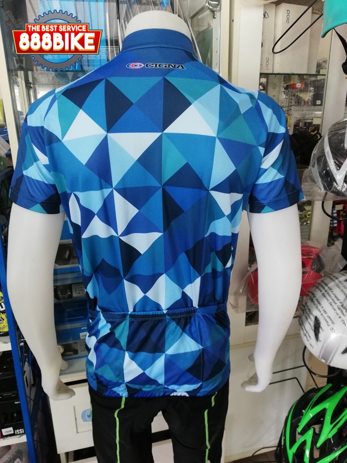 เสื้อสำหรับปั่นจักรยานอย่างดี CIGNA มีสีน้ำเงินขาวฟ้า , ดำเทา , ฟ้าขาวแดง M, XL