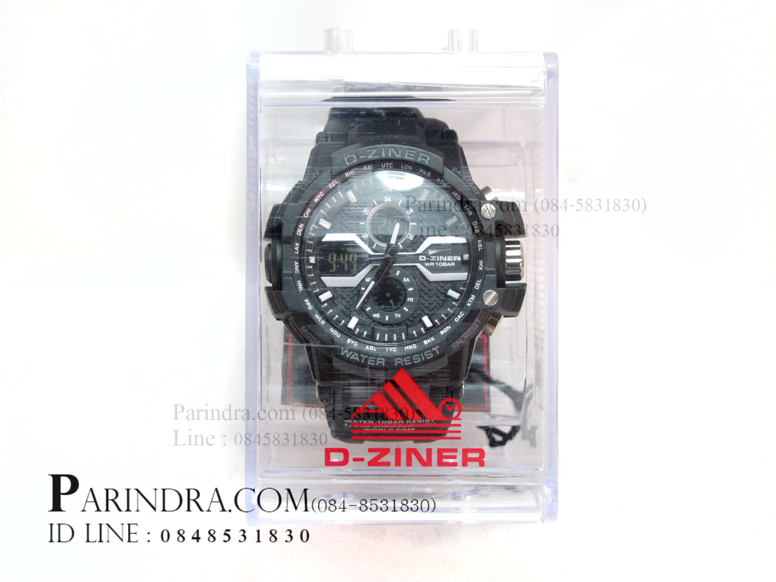 นาฬิกา D-ZINER WR10BAR สีดำขีดขาว