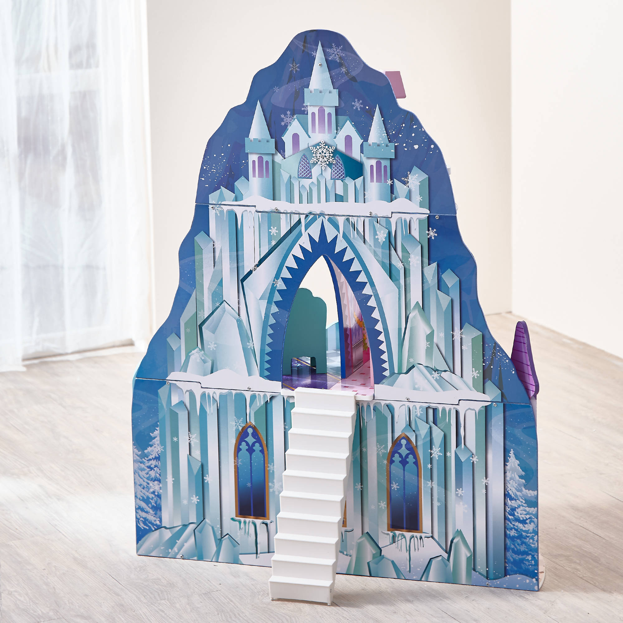 บ้านตุ๊กตาปราสาทน้ำแข็ง Teamson Kids - Ice Castle Wooden Doll House with 6 pcs Furniture for 12 inch Dolls หรูหรางดงาม นำเข้าจาก USA ของแท้